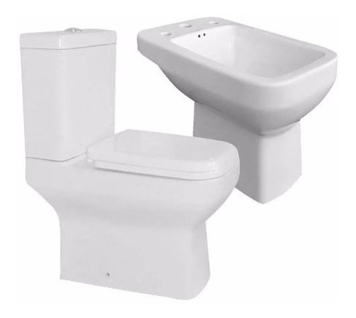 Imagen 1 de 8 de Juego Sanitario Pringles Dionisio Inodoro + Mochila + Bidet