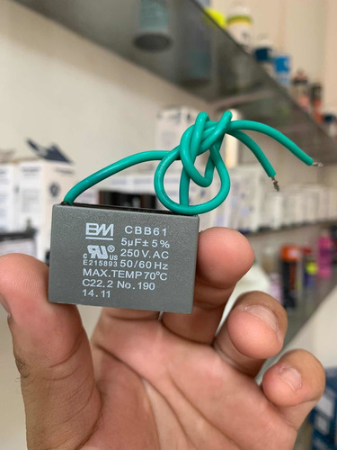 Imagen 7 de 8 de Capacitor Ventilador Techo 5 Uf Mfd A 250volts Con Cable