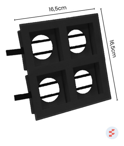 Kit 5 Spot Embutir Quadruplo Mr16 + 20 Lâmpadas Dicroica Led Cor Preto 110V/220V