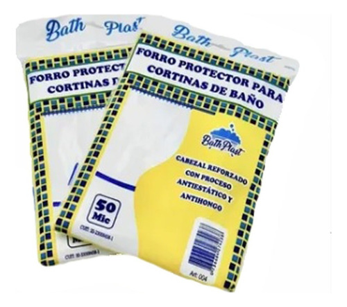 Combo X 2 Protectores Plásticos Para Cortina De Baño 50 Micr Color Cristal