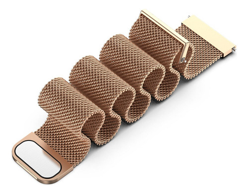 Correa Malla Cierre Magnetico Para Casio A168 Oro Rosado 1.8 Cm