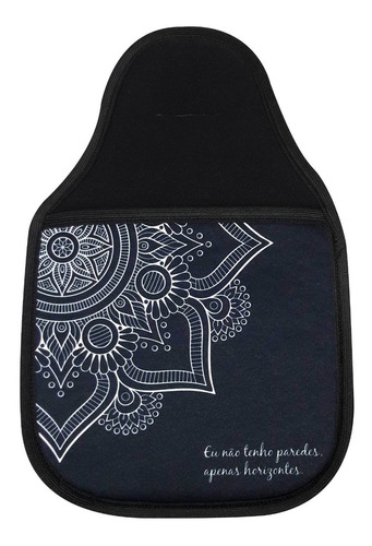 Porta Lixeira Neoprene Para Carro Estampa Mandala Preta