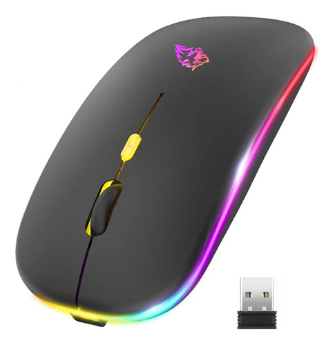 Mouse Inalámbrico X15 Wolf Recargable Luz Led Dual Bt + Usb