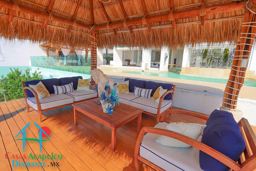 Cad Casa Punta Arena. Terraza Con Vista Espectacular A La Bahía De Acapulco, Alberca Con Fuente Y Jacuzzi