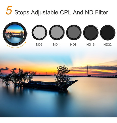 Filtro Densidad Neutra Nano-x Nd2-32 + Cpl Polarizado - 77mm