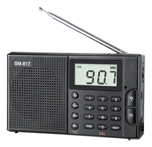 Semier Radio Bluetooth Portátil Am Fm Sw Con Batería Recarga