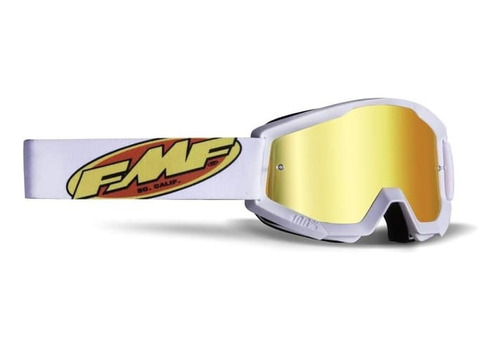 Óculos Fmf Powercore Core Branco Lente Espelhada Mx Cross