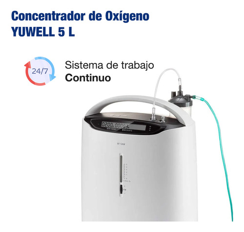 Kit Concentrador De Oxígeno Yuwell Olv8f 5 Litros + 2 Aguas