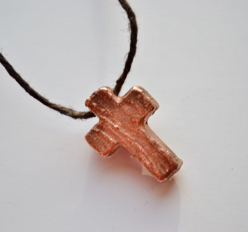 Collar Mini Cruz Con Granate, Piedra Natural, Cod1