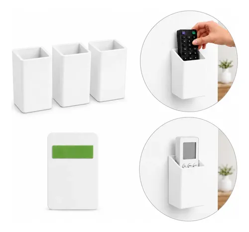 Kit 3x Suporte Porta Controle Universal Parede Cor Branco