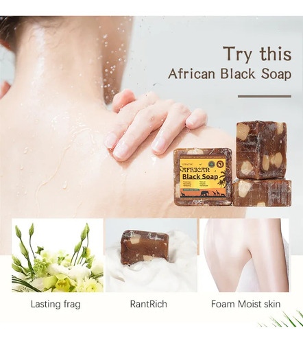 Jabón Negro Africano Jabón De Baño Limpiador Corporal Jabón