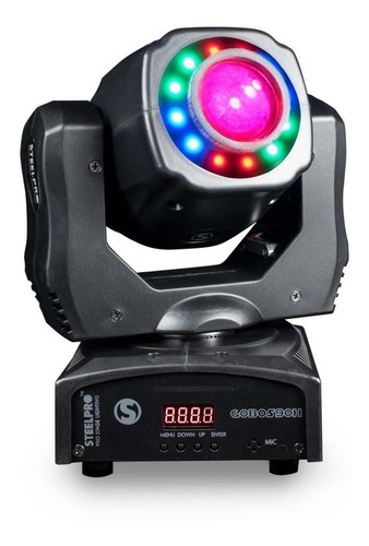 Steelpro -cabeza Movil 90w Con Aro Rgb 3, 8 Gobos