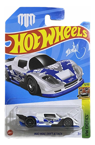 Hot Wheels Mad Mike Drift Attack Blanco Exotics 5/10 | 2022