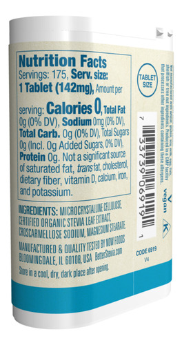 Now Foods Tabletas Endulzantes De Disolución Rápida 175 Tab