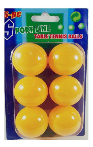 Imagen 4 de 4 de Pelotitas Ping Pong Blister X 6 Unidades Naranja/blanco