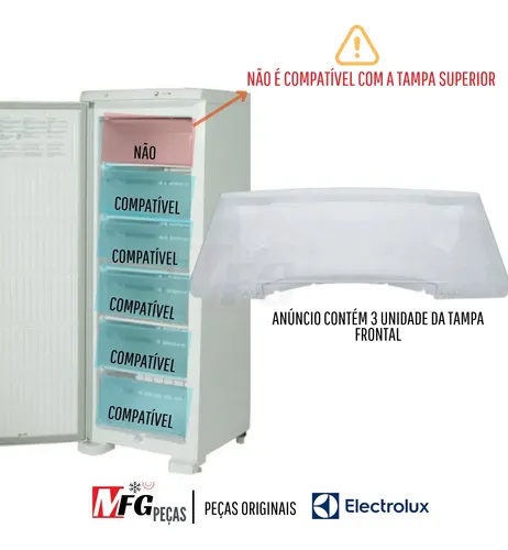 3 Tampa Frontal Freezer Electrolux Fe18 Fe26 Fe22 Ffe24 Fe27