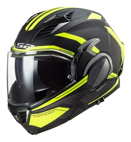 Ff900 - Casco Abatible -ls2- Revo Negro Amarillo - Talla Xl