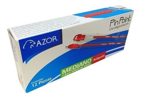 Lapicero Azor Pinpoint Punto Medio 1 Mm Caja Con 12 Piezas