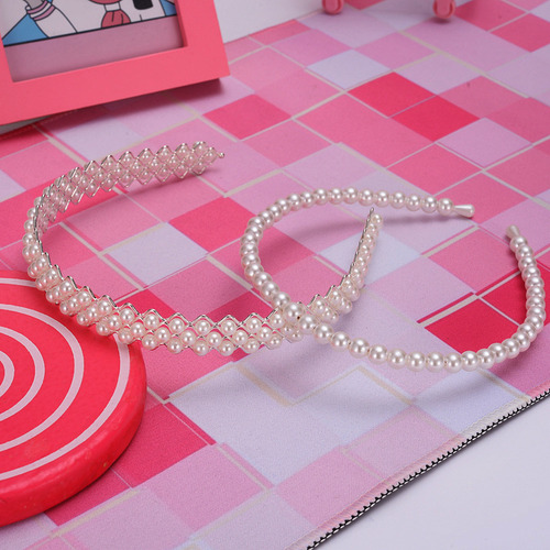 Diadema Meiwei Net Gold Para Niños Con Perlas, Accesorios Pa