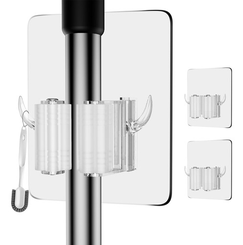 Hoocas - Juego De 2 Soportes Para Escobas Y Escobas Autoadhe