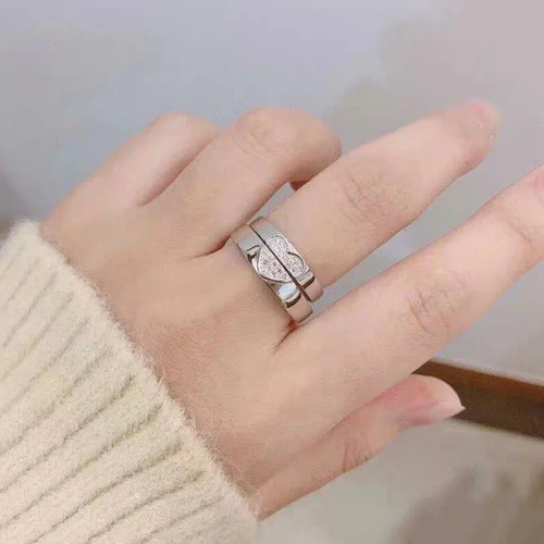 Anillos Plata 925 Corazón Ajustable Mujer Compromiso Pareja