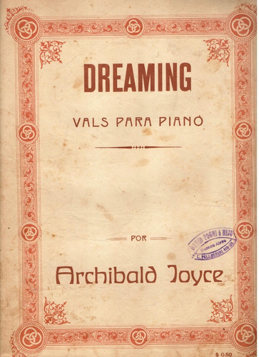 Partitura Original Del Vals Para Piano Dreaming De A. Joyce