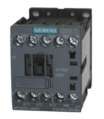 3rt2015-1ak61 Siemens Contactor 7amps Bob:120vac S00 C-1na