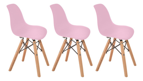 3 Sillas Eames Infantil Modernas (blanca, Gris Y Rosa) Duduk