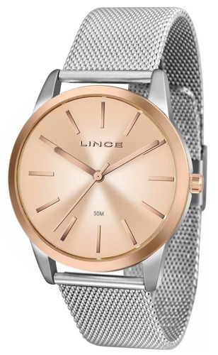 Relógio Lince Feminino Prata E Rose Gold - Lrt4406l R1sx