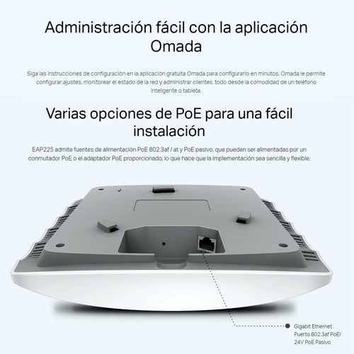 Imagen 6 de 10 de Access Point De Techo Wifi Gigabit Ac1350, Tp-link Eap225
