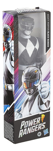 Figura De Acción Black Ranger 30 Cm Con Hacha De Potencia