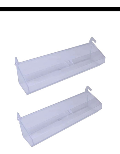 Comedero Largo Plástico Pedrós Crías B1 2pzas Externo Aves Transparente