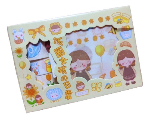 Hermosa Caja Kawai Stickers  Y Cinta Adhesiva