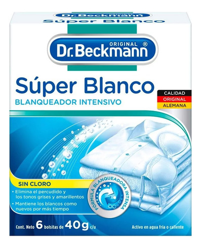 Blanqueador De Ropa Dr. Beckmann Súper Blanco 2 Cajas