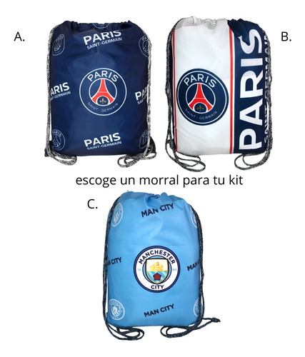 Kit Balón De Futbol Del Barcelona No.5 Y Morral A Elegir