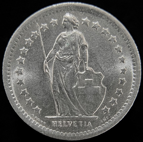 Suiza, 1/2 Franc, 1968. Sin Circular