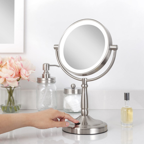Espejo De Maquillaje Redondo Zadro 9 Led Con Luces De 5 Y 10