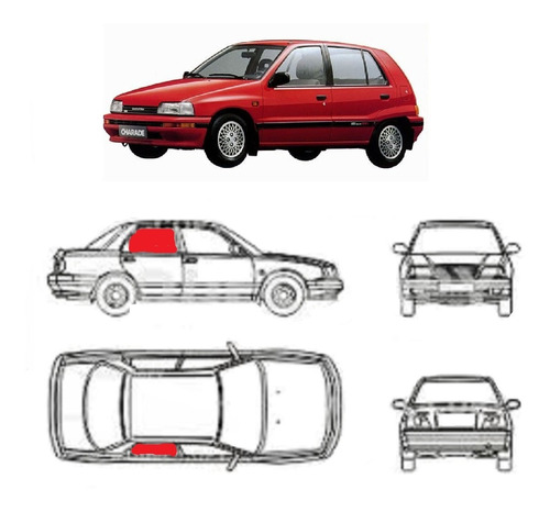 Vidrio De Puerta Trasero Daihatsu Charade G-100/ G-102 Sedan