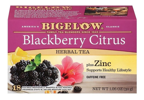 Te Blackberry Citrus Bigelow Herbal Con Zinc Vida Saludable