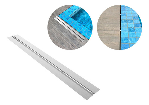 Ralo Grelha Linear Para Borda De Piscina 1 M X 12 Cm Em Inox
