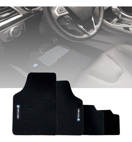 Tapete Automotivo Pvc 4 Pçs Preto Volkswagen Gol G5 G6