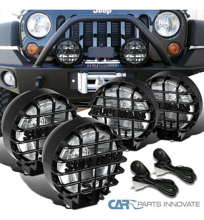 4x 6  Round Black Offroad Super 4x4 Work Fog Light+h3 Bu Oaa