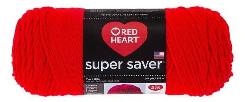 Estambre Red Heart Acrílico Liso Super Saver Coats Color 0390 Hot Red