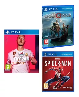Spiderman Goty + God Of War + Fifa 2020 Ps4 ( Nuevos )