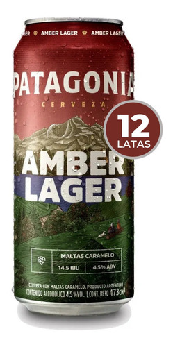 Imagen 1 de 7 de Cerveza Patagonia Amber Lager 473 Ml. Pack X12