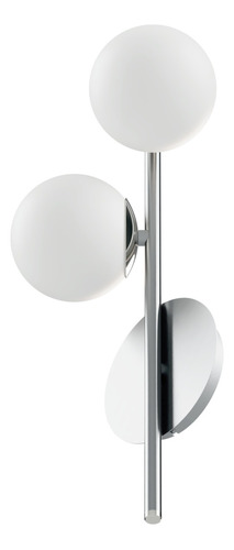 Aplique Pared 2 Luces Globo Opal G9 Texas Cromo Rd