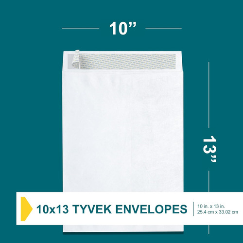 Sobres Tyvek Resistentes A Desgarros 25.4 X 33 Cm Blanco Bri