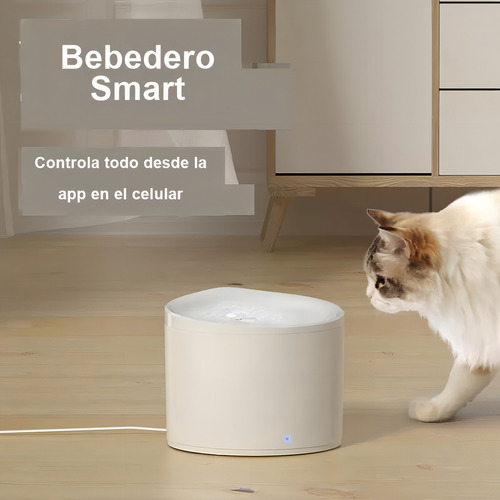 Bebedero Inteligente Para Mascotas Wifi App Tuya Y Smartlife Silencioso Facil De Limpiar Sistema De Filtrado Purificador Ideal Para Gatos Y Perros Agua Siempre Fresca Diseño Moderno Sil