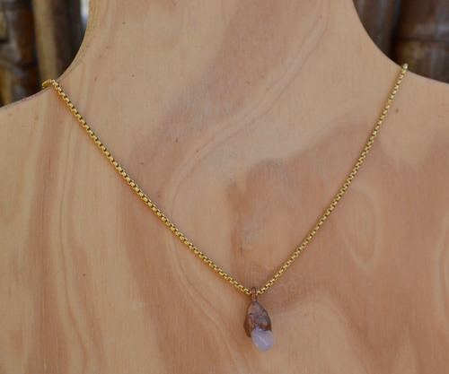 Collar Barbie, Cuarzo Rosa, Acero Quirurgico, Joyeria, Cod1