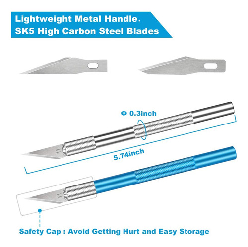 Kit De Cuchillos Metálicos Antideslizantes Para Grabado + 40